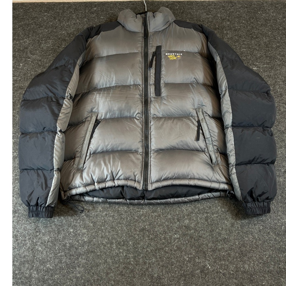 VTG Y2K Mountain Hardwear Subzero Down Puffer Jacket Mens Large Grey Gorpcore
